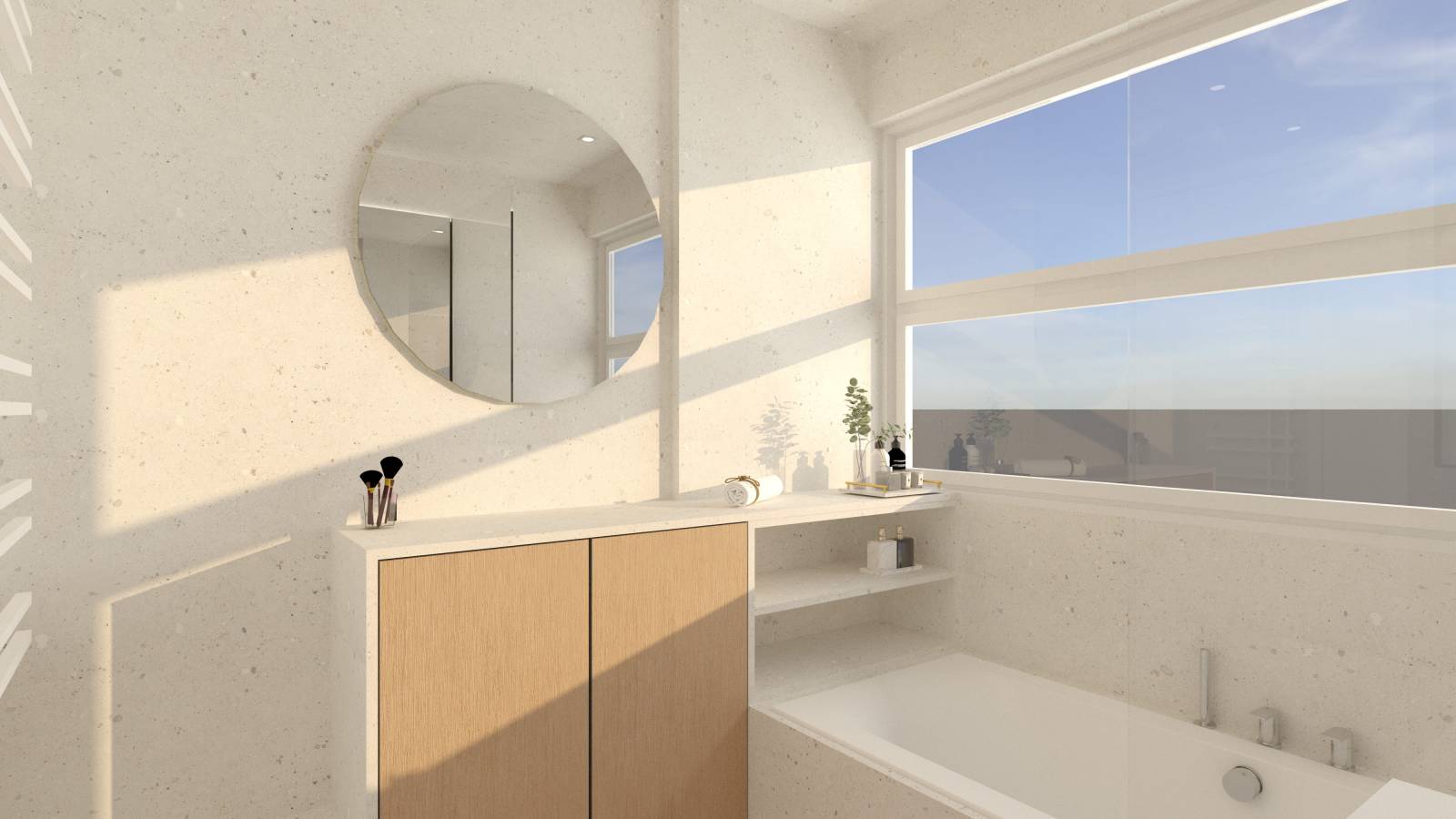 Rénovation d’une salle de bain style minérale dans un appartement à Lyon